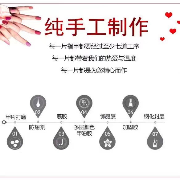 Jx春季清新新款穿戴甲片高级感纯手工制作美甲贴海洋密语粉桃芝士详情2