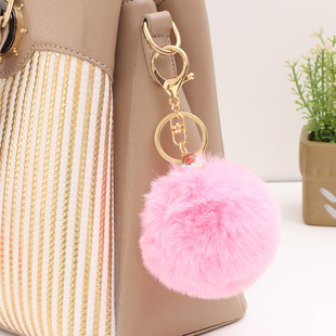 毛毛珍珠合金钥匙扣春季汽车挂件毛绒挂饰女士皮草钥匙链现货详情14