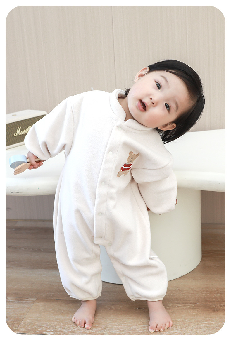 婴儿春秋衣服奥粒绒连体衣新生儿男女哈衣宝宝婴幼儿睡衣长袖爬服详情19