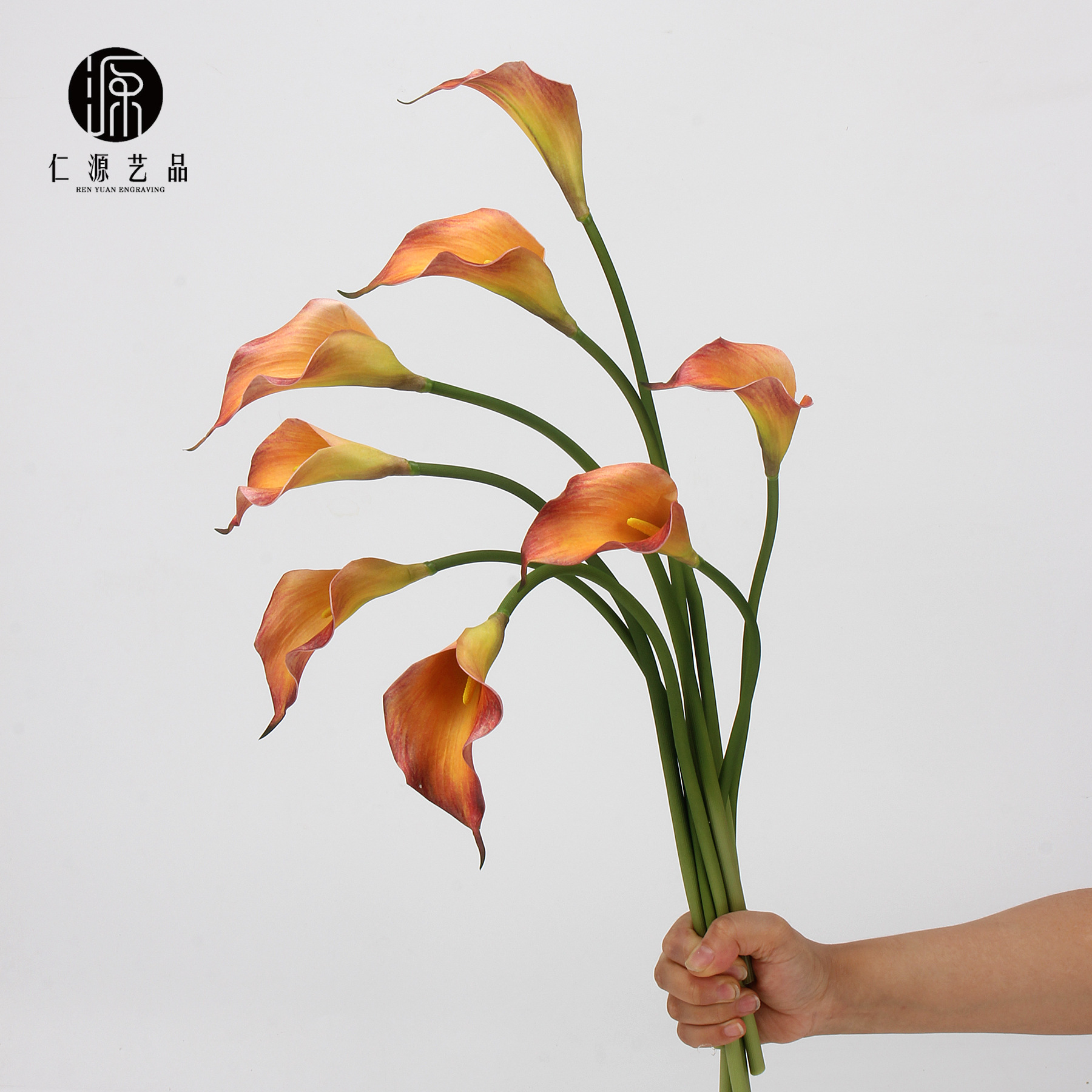 工厂直销 EVA马蹄莲仿真花海芋手感假花单枝婚庆家居插花配材道具详情20