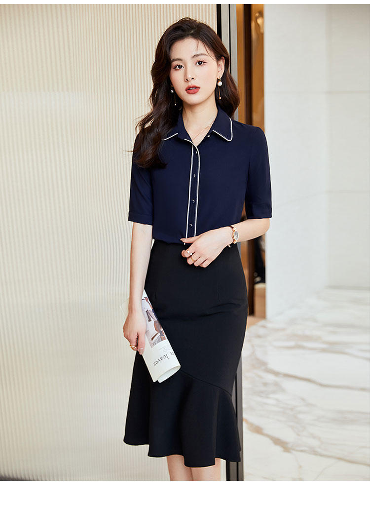 2025纯色衬衫女短袖春夏装通勤设计感小众宽松百搭衬衣职业正装详情9