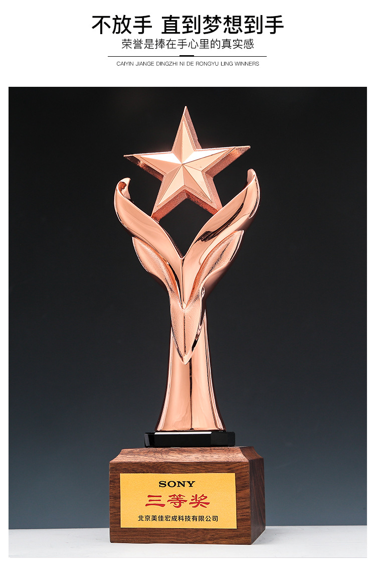 Customized creative crystal trophies, metal and solid wood trophies, student and outstanding employee annual meeting honor award gifts, Xiangyu Crystal pic 4