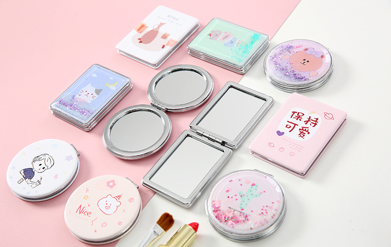 创意折叠小镜子随身携带卡通化妆镜抖音网红小姐姐便携旅游小镜子详情17
