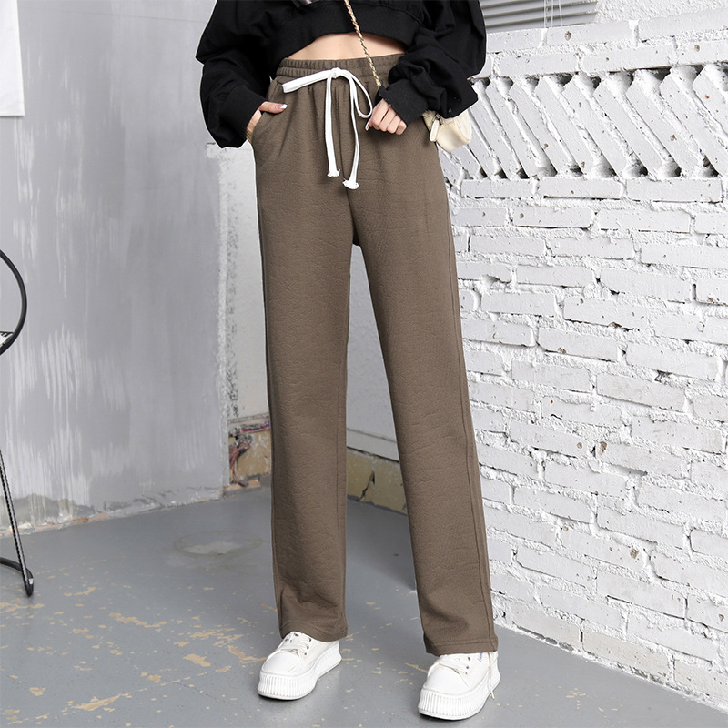 Early spring pure cotton fashionable casual set for women, loose, sporty and slimming straight-leg high-waisted wide-leg pants, zipper hooded jacket pic 75