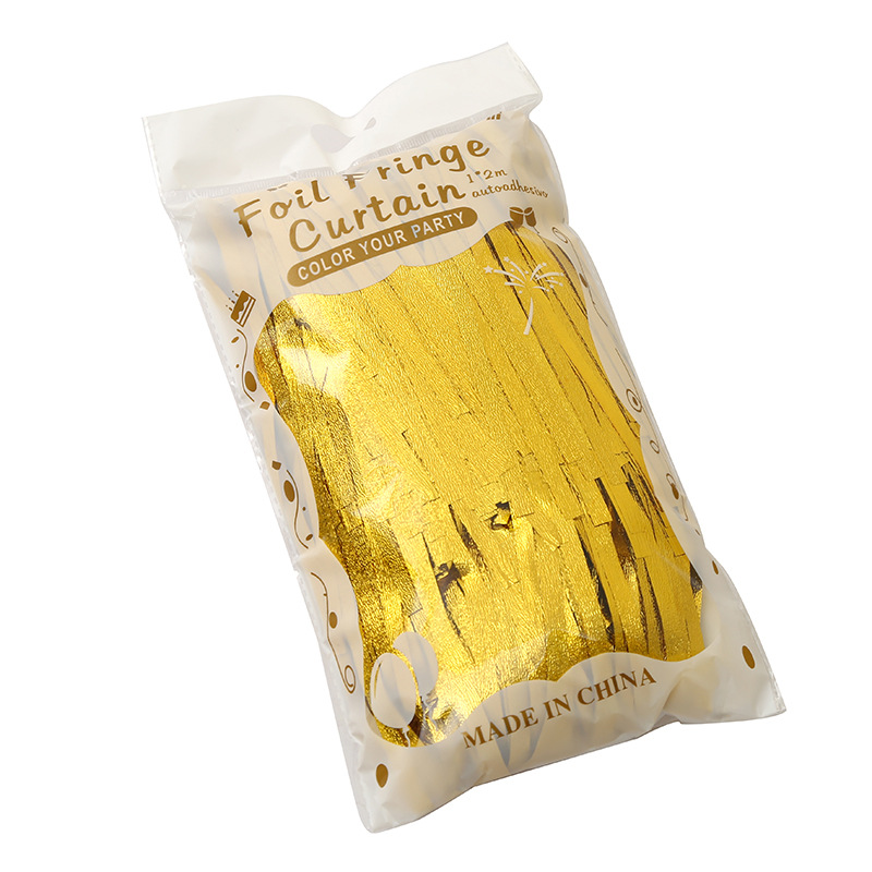 跨境高亮闪光1*2M雨丝帘创意儿童生日派对装饰道具墙面布置彩带详情18