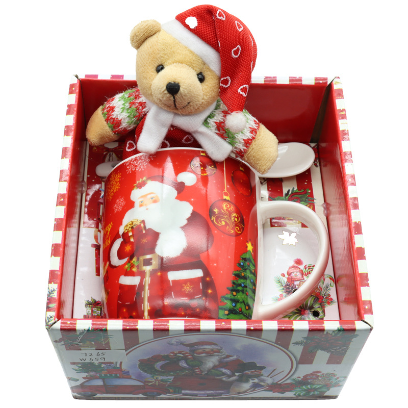 Cross-border exclusive export Christmas mugs, milk breakfast cups, cartoon Santa Claus creative holiday gift cups, cute bear cups, ceramic cups, spoon sets with handles, support multi-language customization, welcome to visit logo factory direct supply pic 9