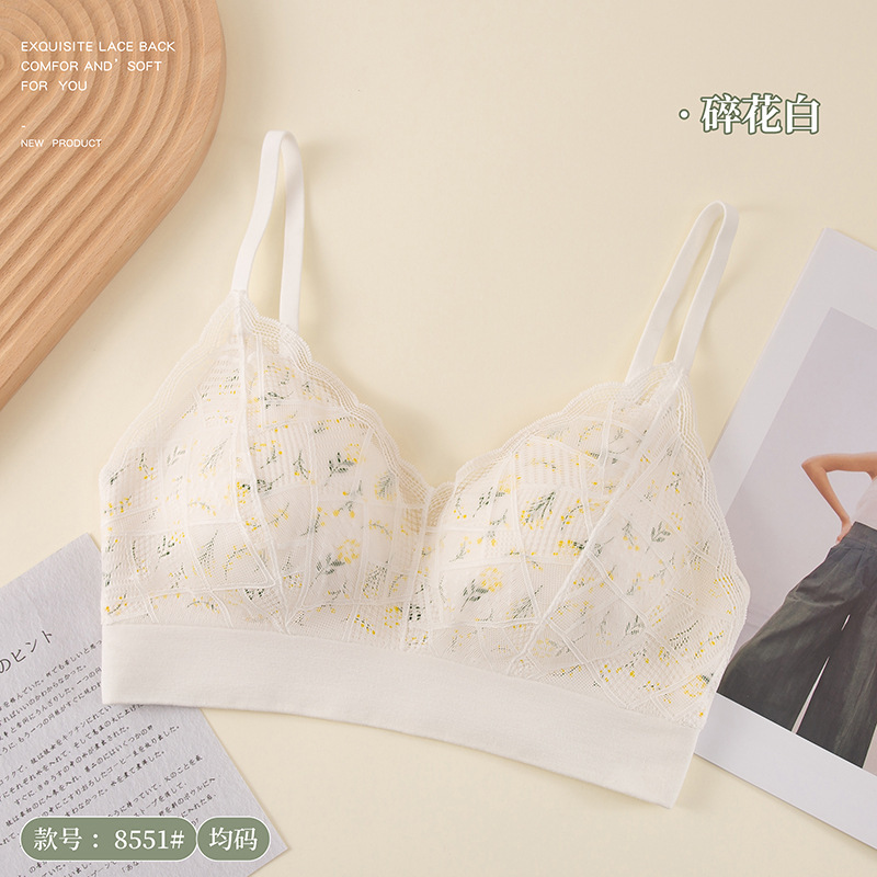 高品质新款翠花蕾丝背心托胸固定杯内衣收副乳田园风少女无缝裹胸详情20