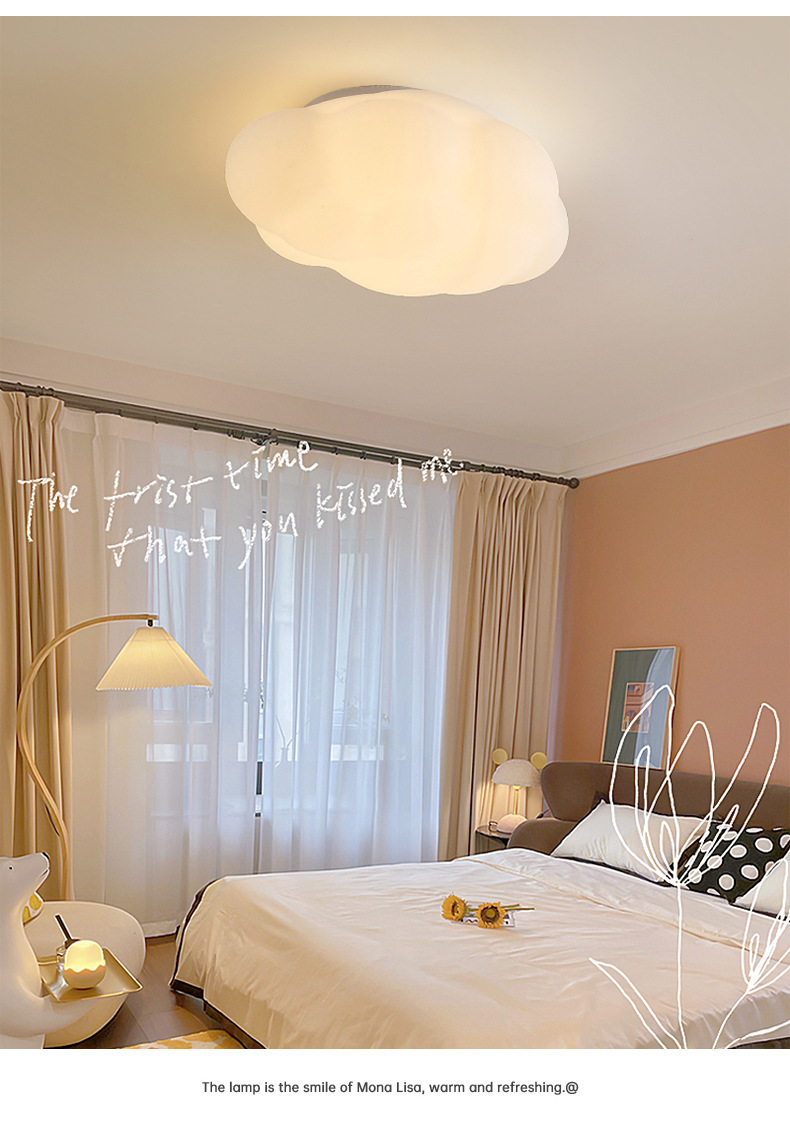 Nube influenciador techo lámpara estilo crema moderno cálido chicos niñas niños luz de habitación luz de dormitorio calabaza luz de red pic 26
