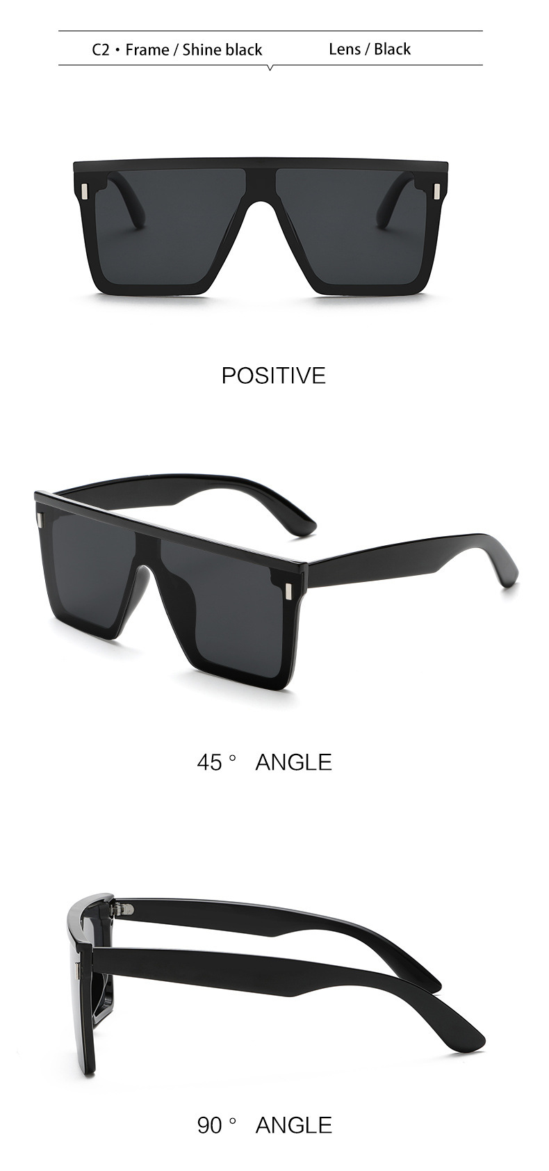 跨境新款 男士太阳镜 F1302欧美一体时尚大框偏光镜 户外运动墨镜详情11