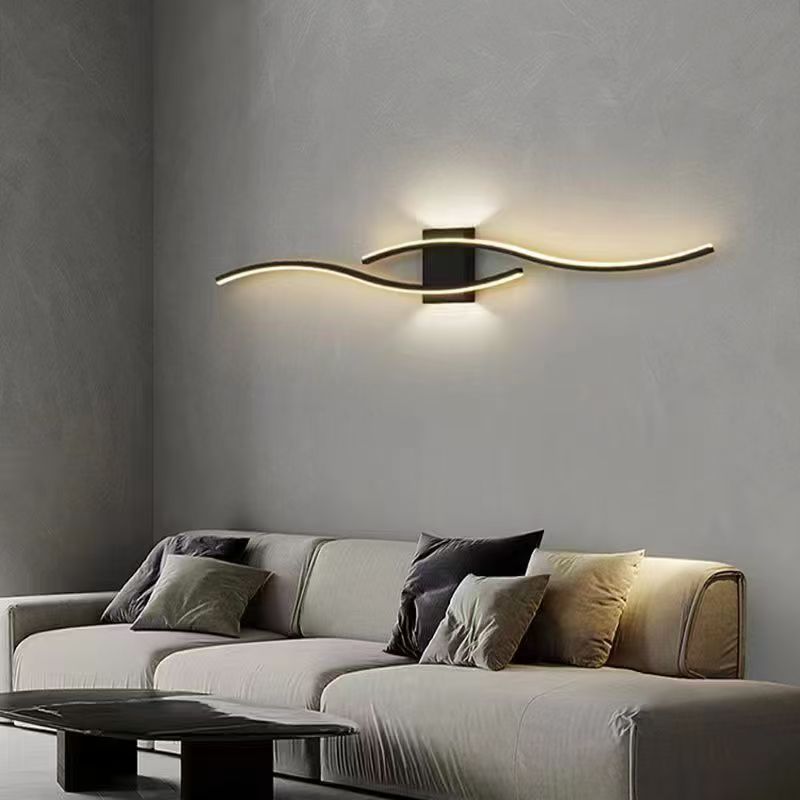 Zhongshan led wall lamp dormitorio lámpara de pared de tira interior lámpara de cabecera lámpara de pared ambiente sense lámpara de pared lámpara de pared minimalista pic 4