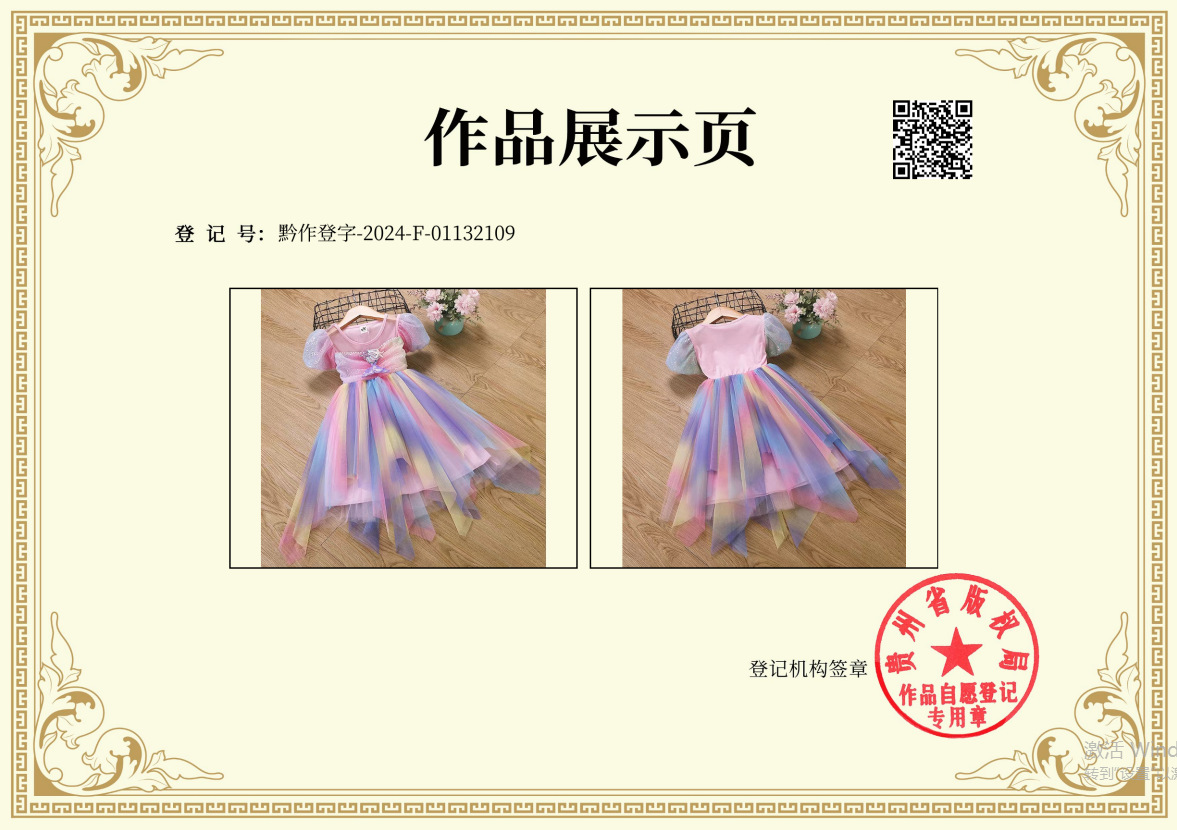 纯棉跨境女童连衣裙独角兽童裙女宝宝蓬蓬裙发光美人鱼公主裙代发详情1