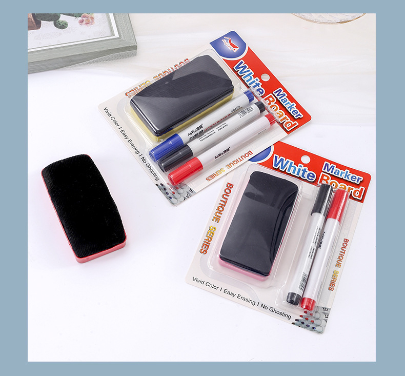 The manufacturer produces in-stock marked erasable pens without logos, black dry erasable pens, water-based whiteboard pens and blackboard erasers pic 8