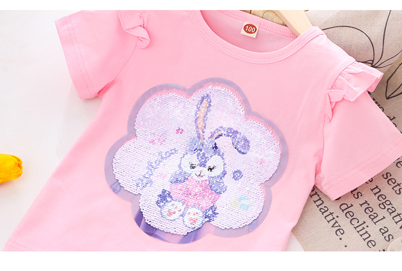 2024童装夏装新款女童短袖T恤体恤女童变色亮片上衣厂家一件代发详情18