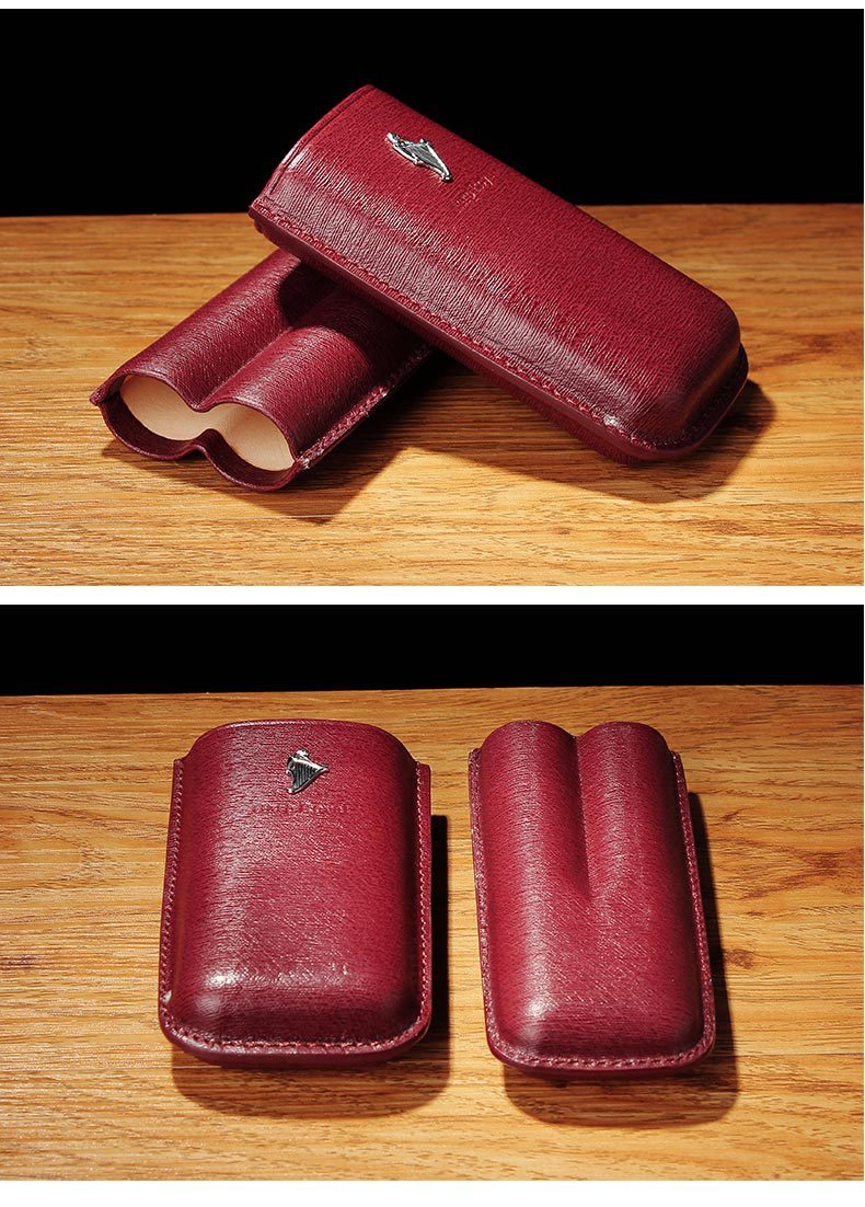 木香便携真皮雪茄套雪茄盒 两支装三支装雪茄管雪茄皮套配件批发详情23