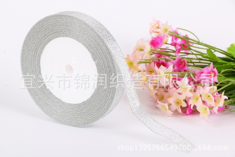 DIY material packaging ribbons, colored ribbons, 4-inch (1.2cm) gold and silver onion ribbons are available pic 9
