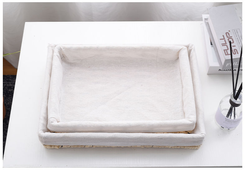 草编收纳筐桌面布艺收纳盒零食玩具化妆品收纳篮钥匙杂物收纳篮子详情16