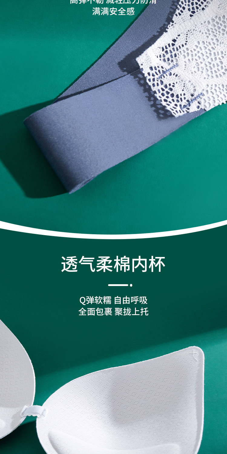 大码文胸200斤m高弹无痕蕾丝内衣女无钢圈防下垂运动睡眠薄款胸罩详情16