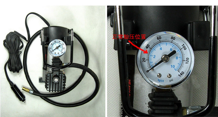 erica HONOR汽车打气筒6138B车载充气泵12V耐用配件脚踩打气详情15