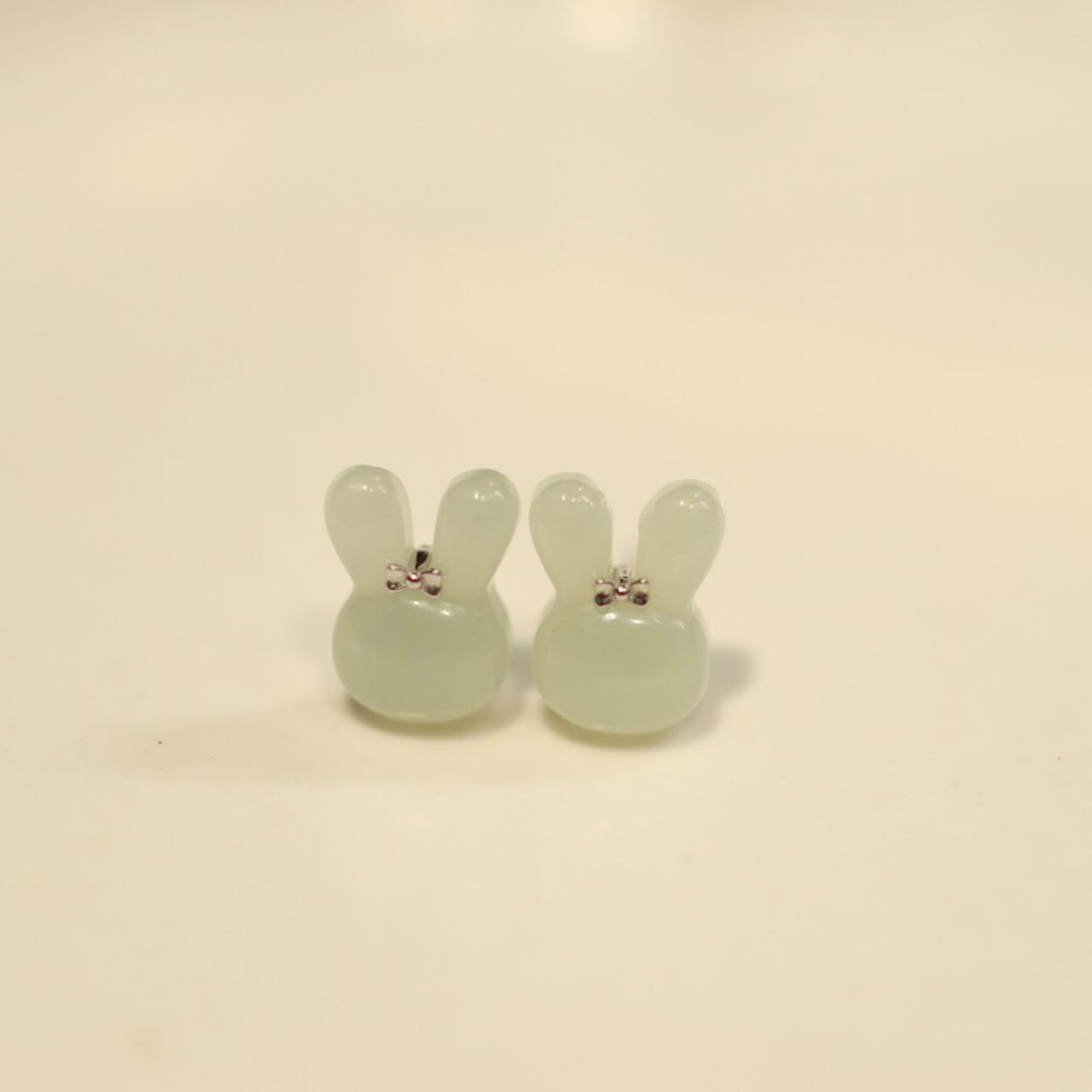 Natural Hetian jade rabbit earrings, a niche design for women, 925 silver ear rings, a high-end and elegant ear accessory for your girlfriend pic 3