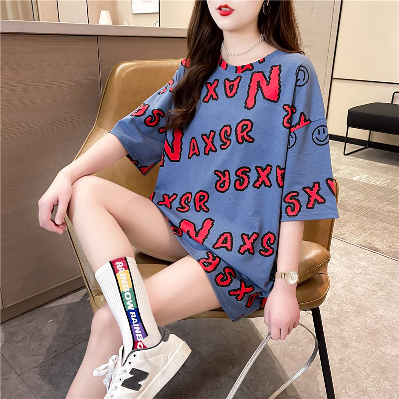 2021新款网红ins超火短袖t恤女装春夏潮情侣装大码宽松上衣详情4