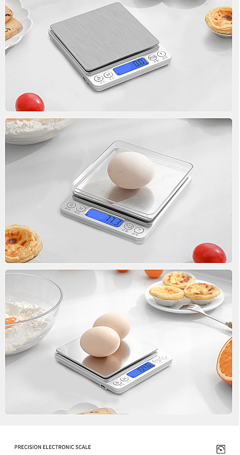 Household kitchen electronic scale, precise electronic scale, 3kg small food baking scale, gram weight scale, measuring instrument, gram scale pic 35