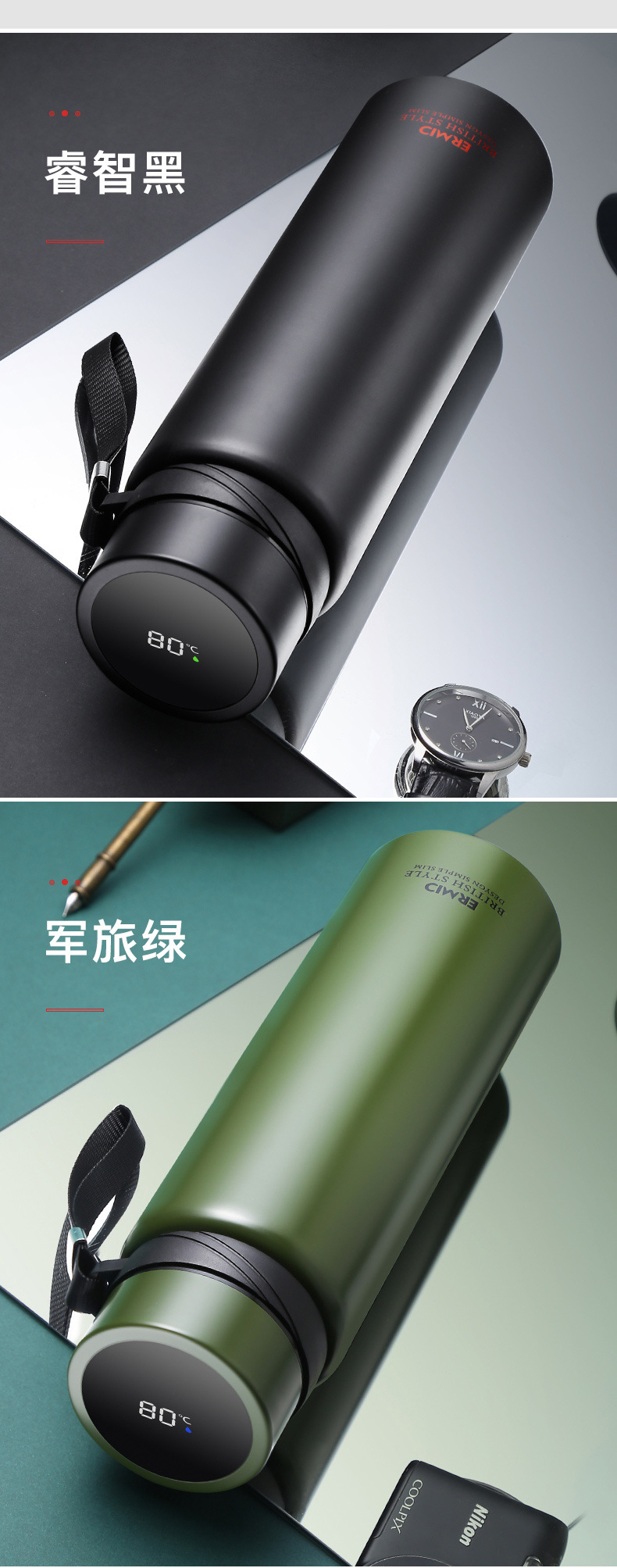 304不锈钢大容量保温杯男女便携户外商务杯礼品水杯子刻字印logo详情14