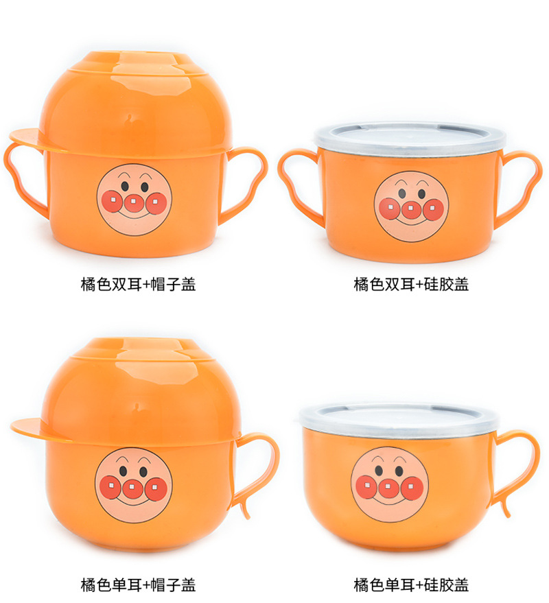 不锈钢快餐杯泡面杯带盖卡通日式泡面碗学生饭盒便当盒提锅详情30