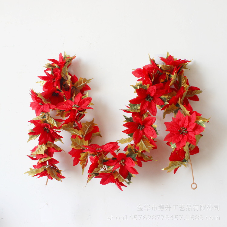 Desheng Factory supplies hotel and shopping mall scene decoration, Christmas hanging ornaments, decorative items, red fruits, Christmas flowers and rattan DIY pic 5