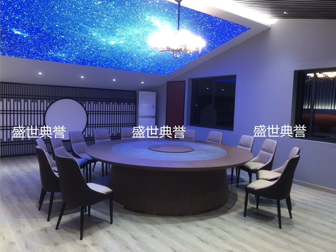 Solid wood electric dining tables and chairs for star-rated hotels in Qingdao, seafood restaurant private rooms, flat-level electric tables with lifting mechanisms pic 18