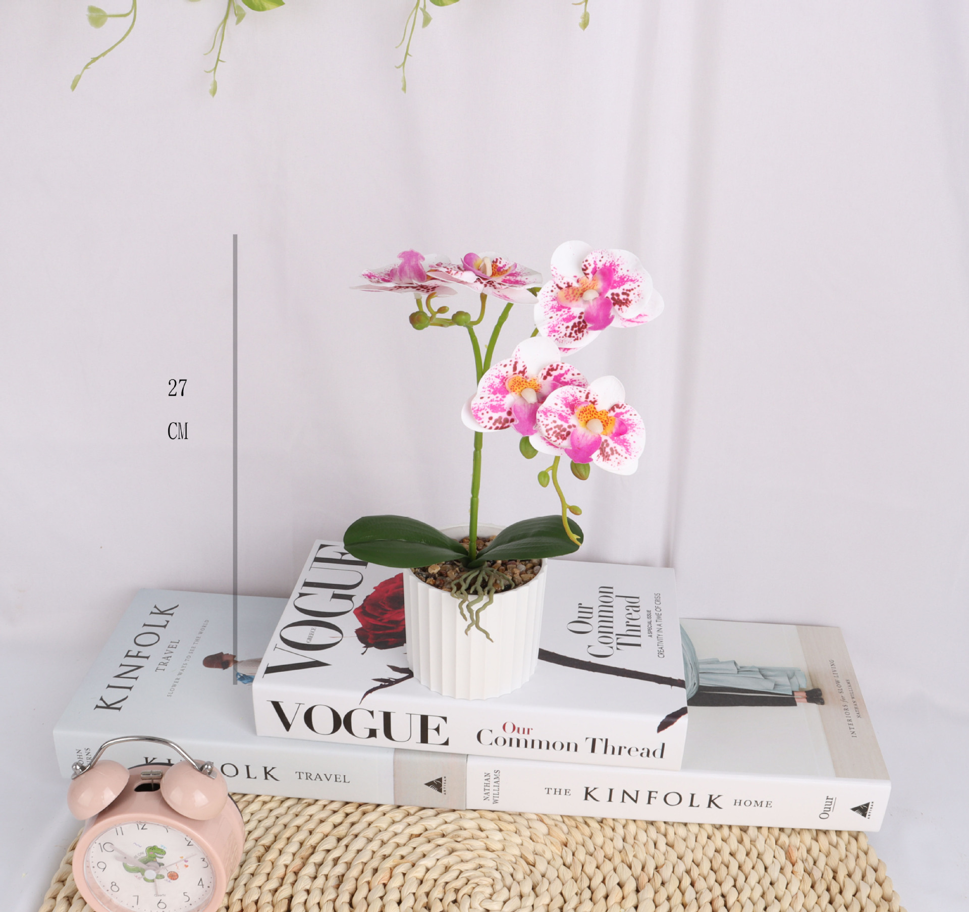 5-head artificial Phalaenopsis potted plants/artificial flower bonsai // artificial flower creative indoor small ornaments/Amazon factory pic 3