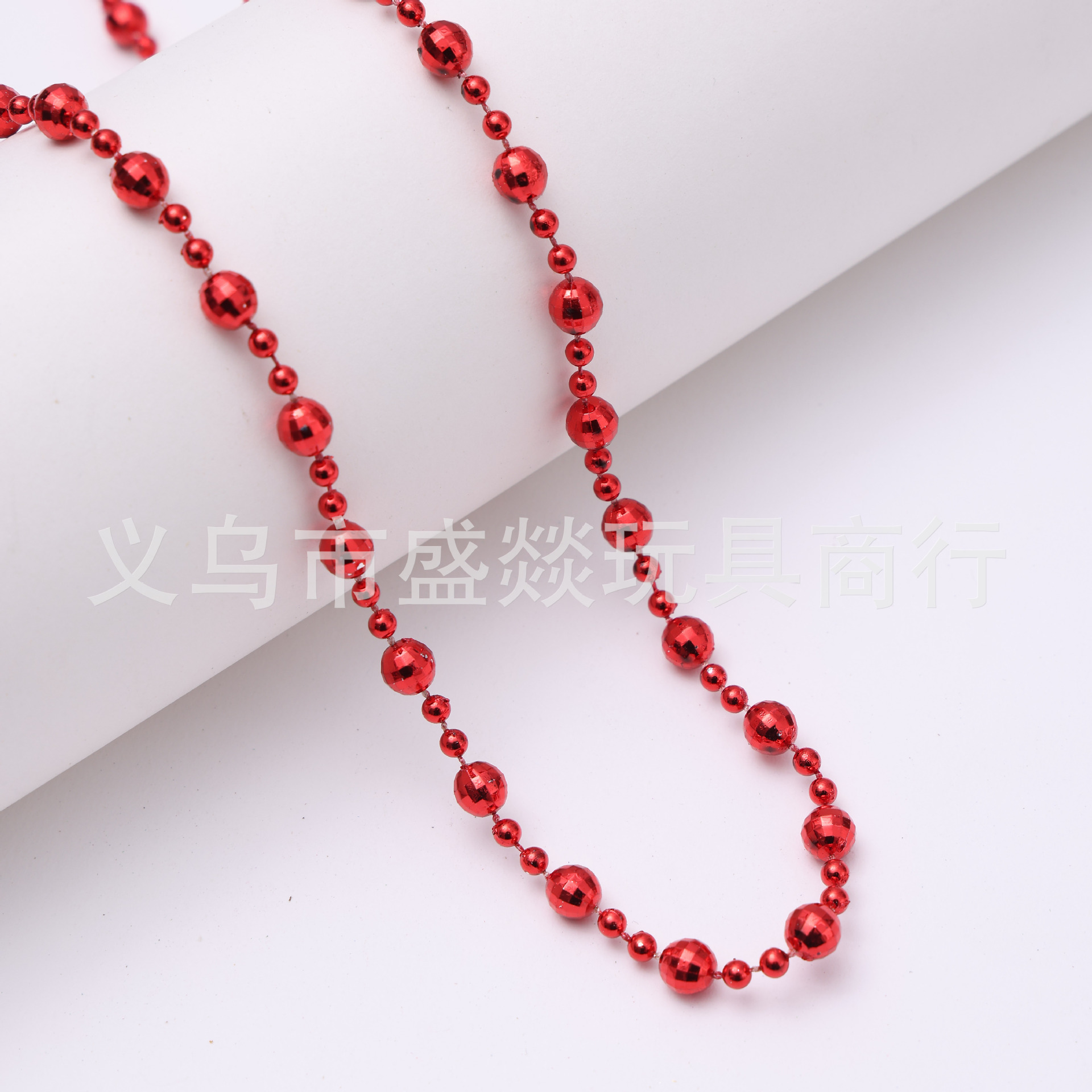 跨境8+4mm电镀地球珠链彩色项链独立日项链狂欢万圣节派对波珠链详情4