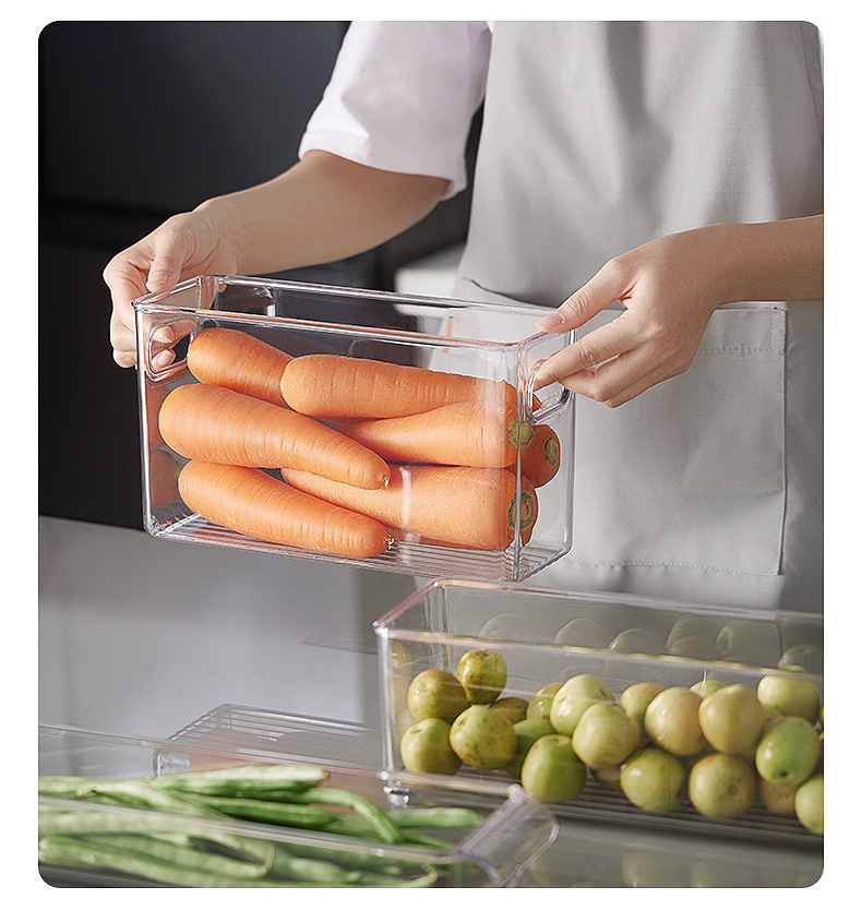 Refrigerator transparent water-draining preservation box, egg separator, food freezing refrigerator storage box manufacturer, plastic transparent ice pic 17