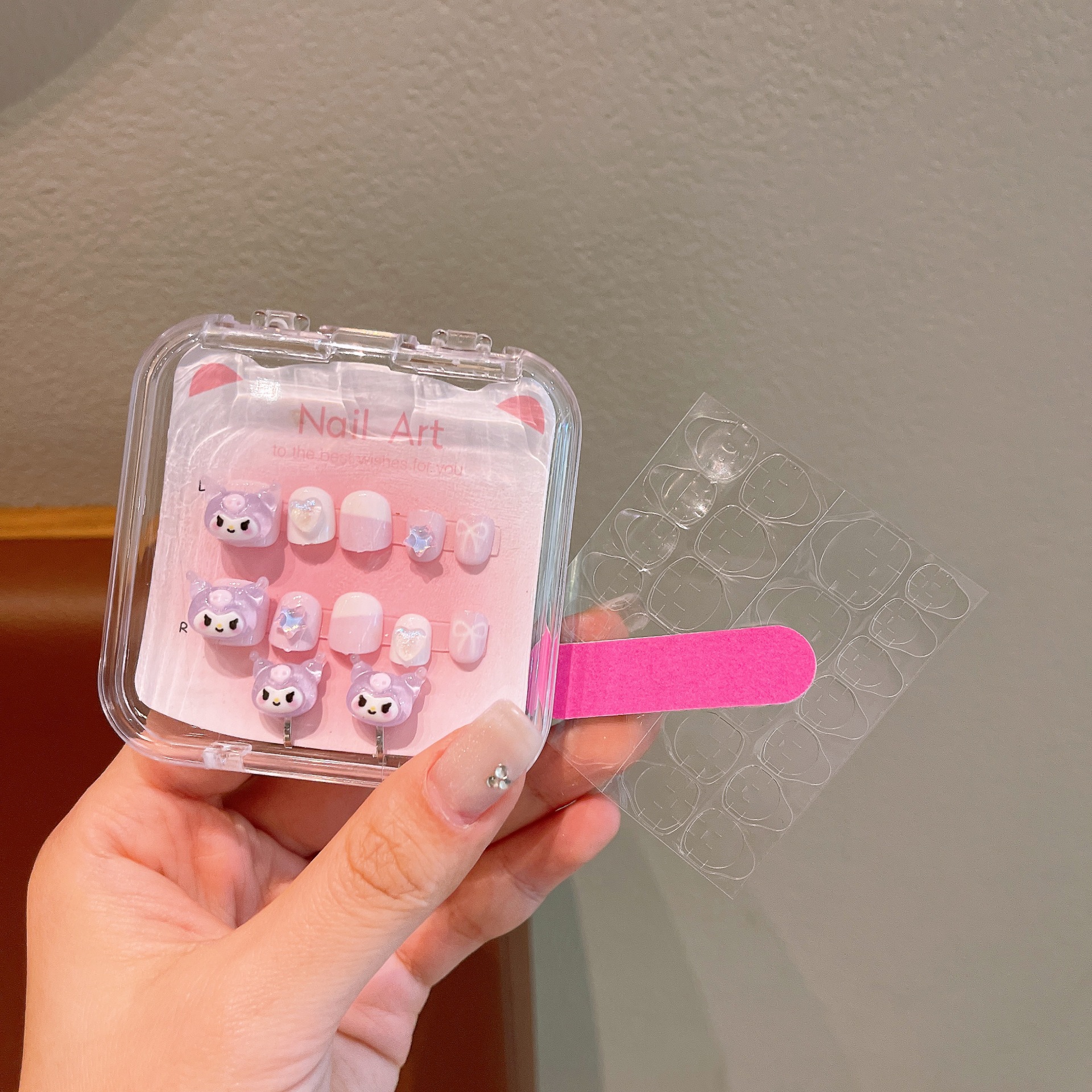 儿童穿戴甲2025新款高级感短款库洛米美甲贴指甲贴无毒无味女孩详情24