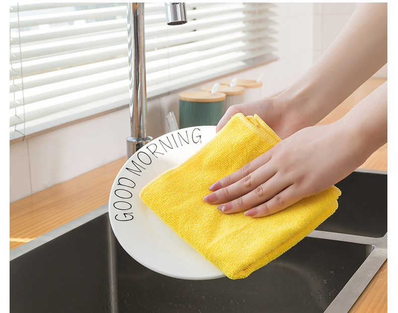 亚马逊厂家直销超细纤维厨房用品清洁多功能洗碗方巾抹布小毛巾详情16