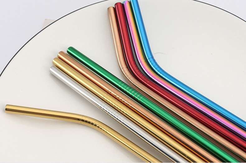 Food-grade 304 stainless steel straw set, coffee and milk tea straw, long stirring straw, custom logo stainless steel straw sleeve, straw brush with fabric bag, eco-friendly straw set pic 14