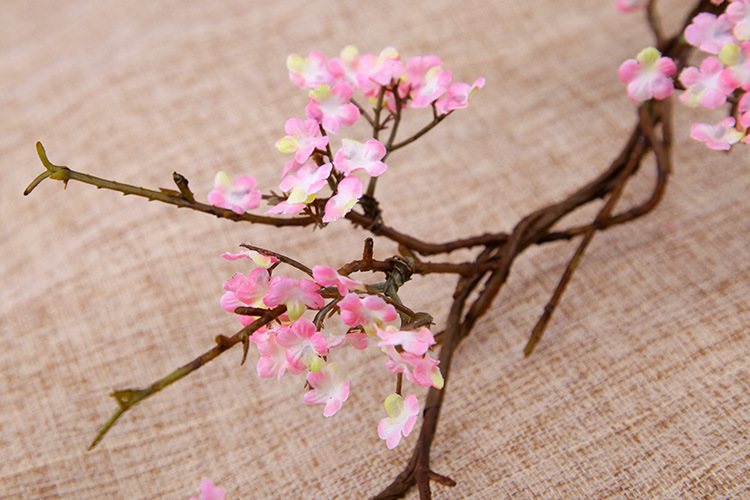 Zen-themed faux cherry blossom vine branches for home decoration, realistic small floral dry branches, tea room artificial flower ornaments, and simple flower arrangements pic 14