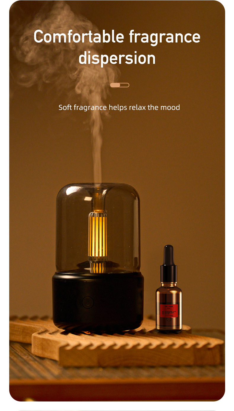 New candlelight aroma diffuser, essential oil nebulizer, smart diffuser, portable humidifier, home indoor desktop pic 18