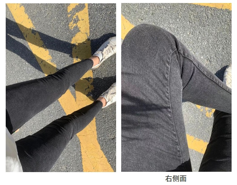 黑色打底小黑裤女秋季外穿2023新款紧身铅笔春秋魔术裤小脚牛仔裤详情14