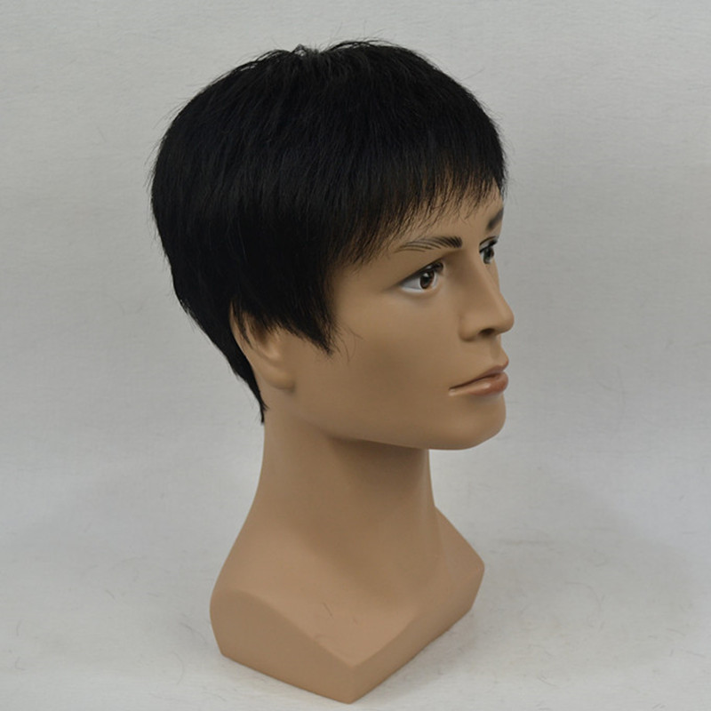 Short real hair wigs for middle-aged and elderly fathers, realistic and natural hairstyles, finely trimmed short hair for men with large scalps pic 6