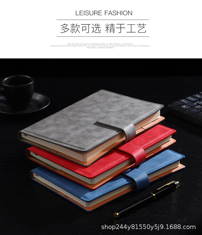 Business notebook office a5 square buckle magnetic buckle notepad paperback B5 gift box wholesale, can print diaries and meeting minutes pic 7