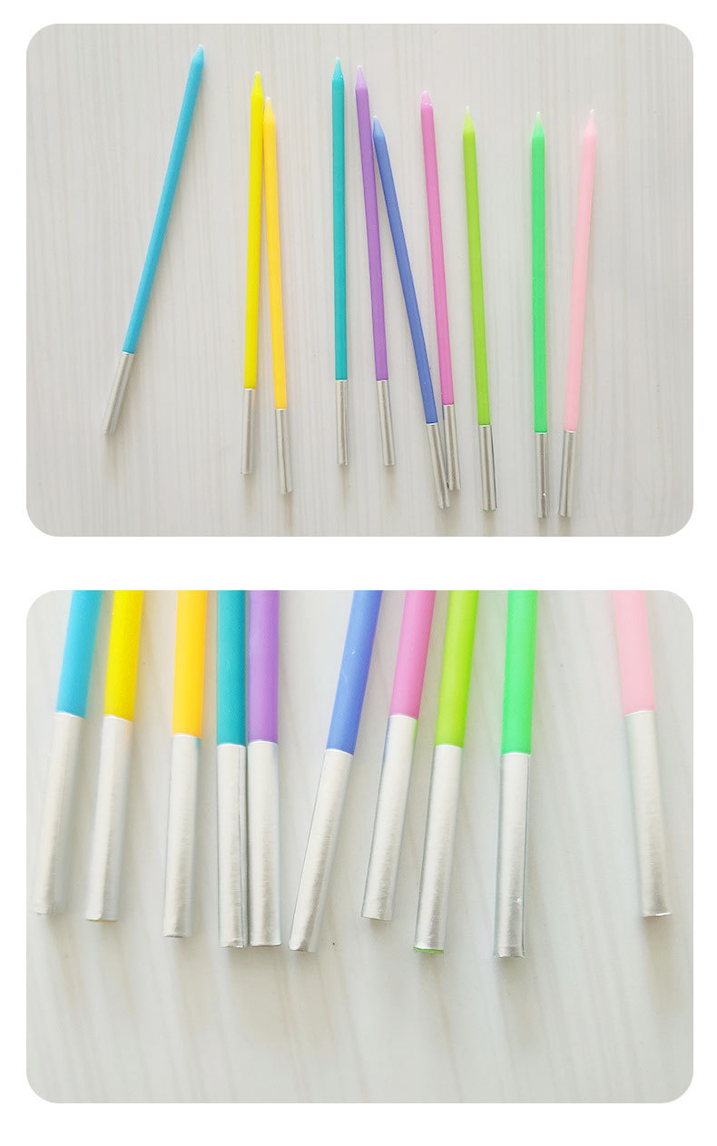 Rainbow birthday candles, creative macarons, colorful birthday candles, crystal long poles, pencil cake candles pic 9