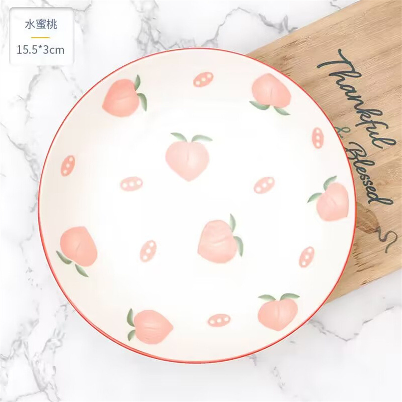 6.25-inch ceramic plates, first-grade round plates, ceramic fruit plates, bowls, plates, rice plates, tableware, vegetable basins, Yiwu products pic 32