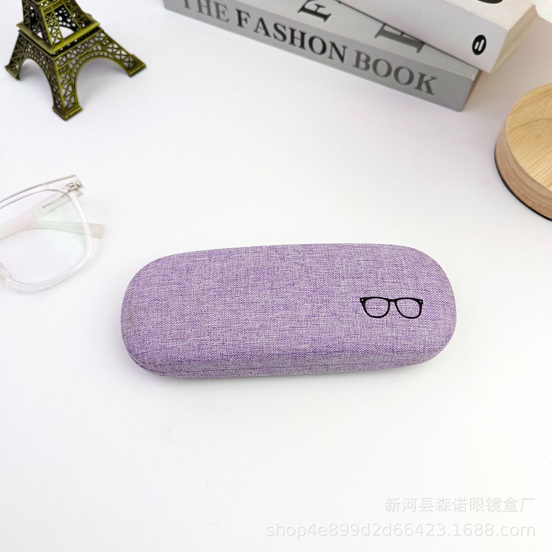 厂家供应时尚简约麻布眼镜盒子男女近视眼镜盒铁质太阳镜盒墨镜盒详情6