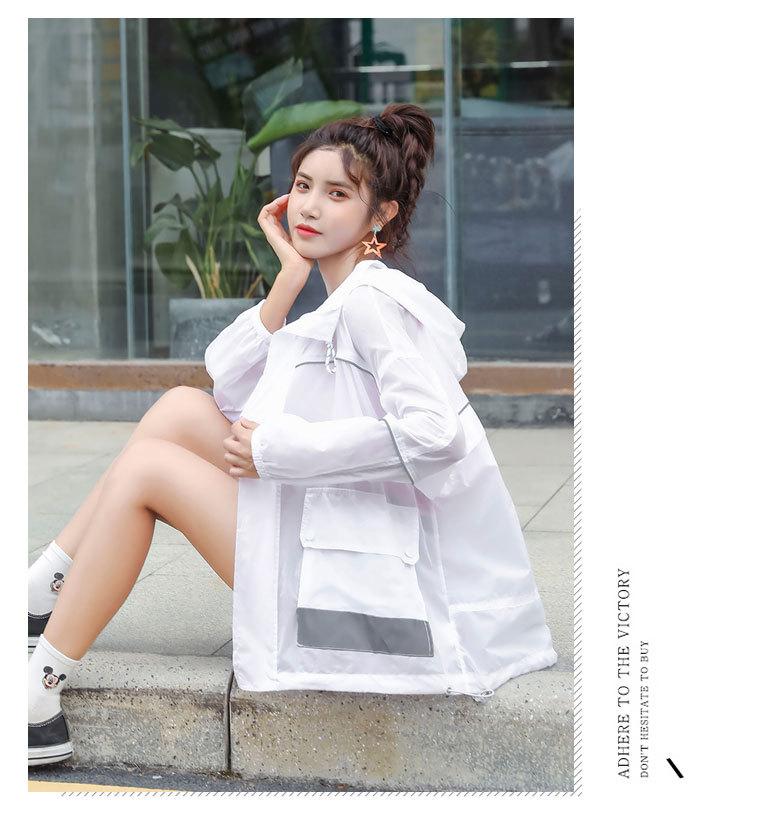 防晒衣服女生夏装2021新款初中高中学生韩版宽松百搭长袖薄款外套详情16