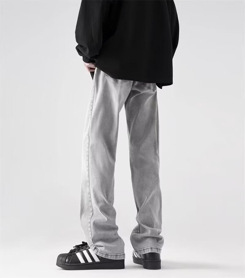 FUIV 跨境水洗复古牛仔裤男女美式高街修身直筒裤时尚潮流休闲裤详情17