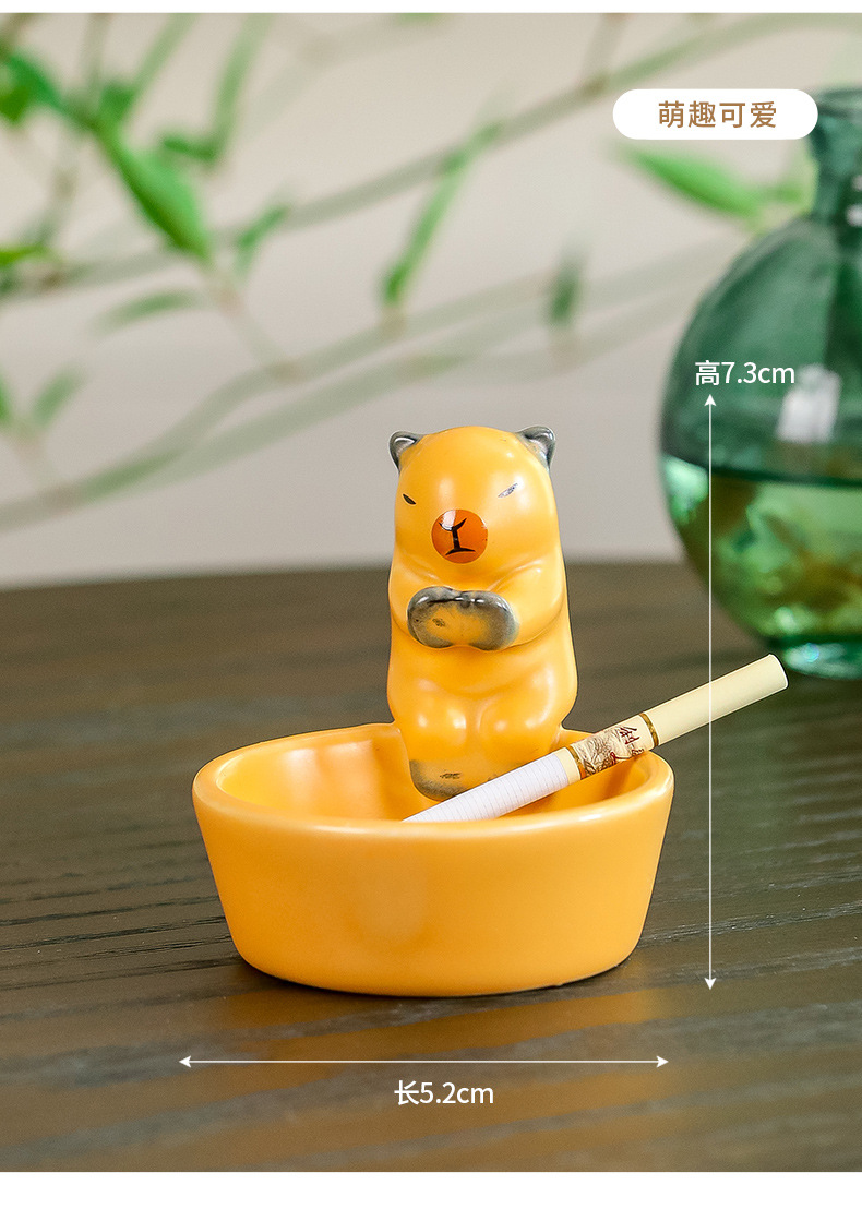 亚马逊爆款烟灰缸陶瓷家用客厅北欧风办公室茶几猫咪烟灰缸装饰品详情11