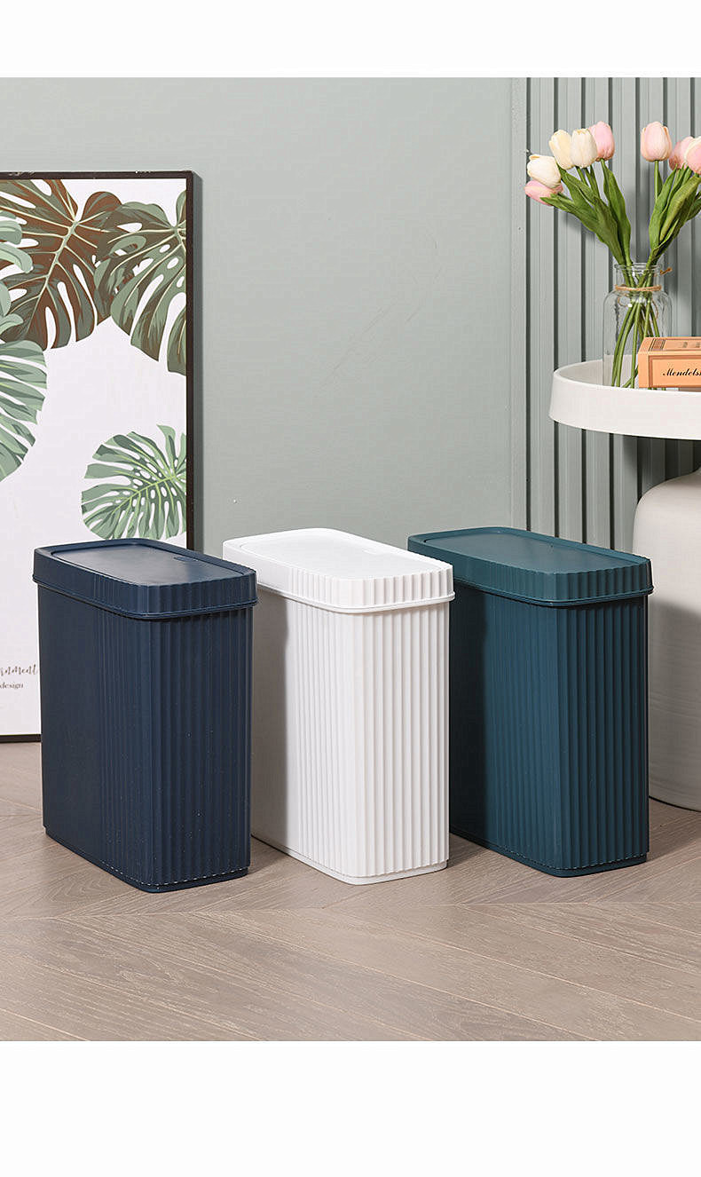 夹缝垃圾桶家用带盖子卧室厕所卫生间防臭垃圾篓窄缝大容量便纸桶0846-8807详情18