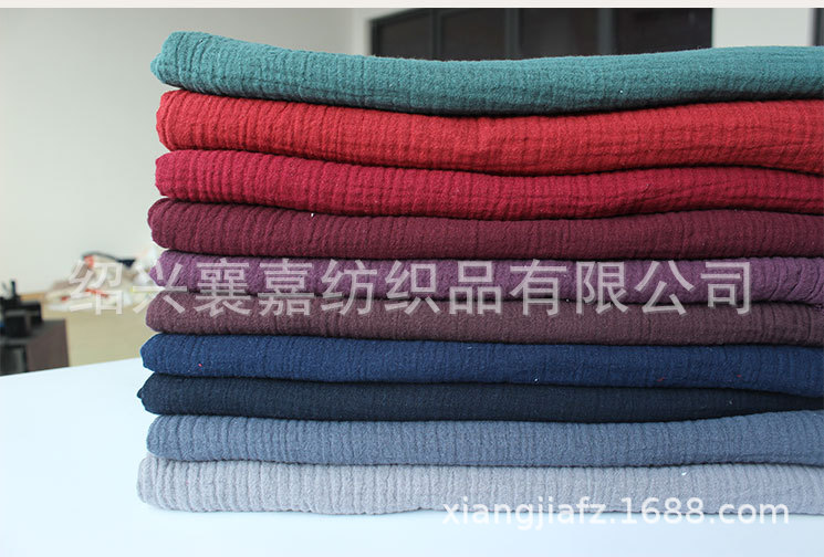 Pure cotton double-layer gauze, double-layer crepe fabric with pleated texture, baby blanket, maternity dress, pajamas fabric pic 22