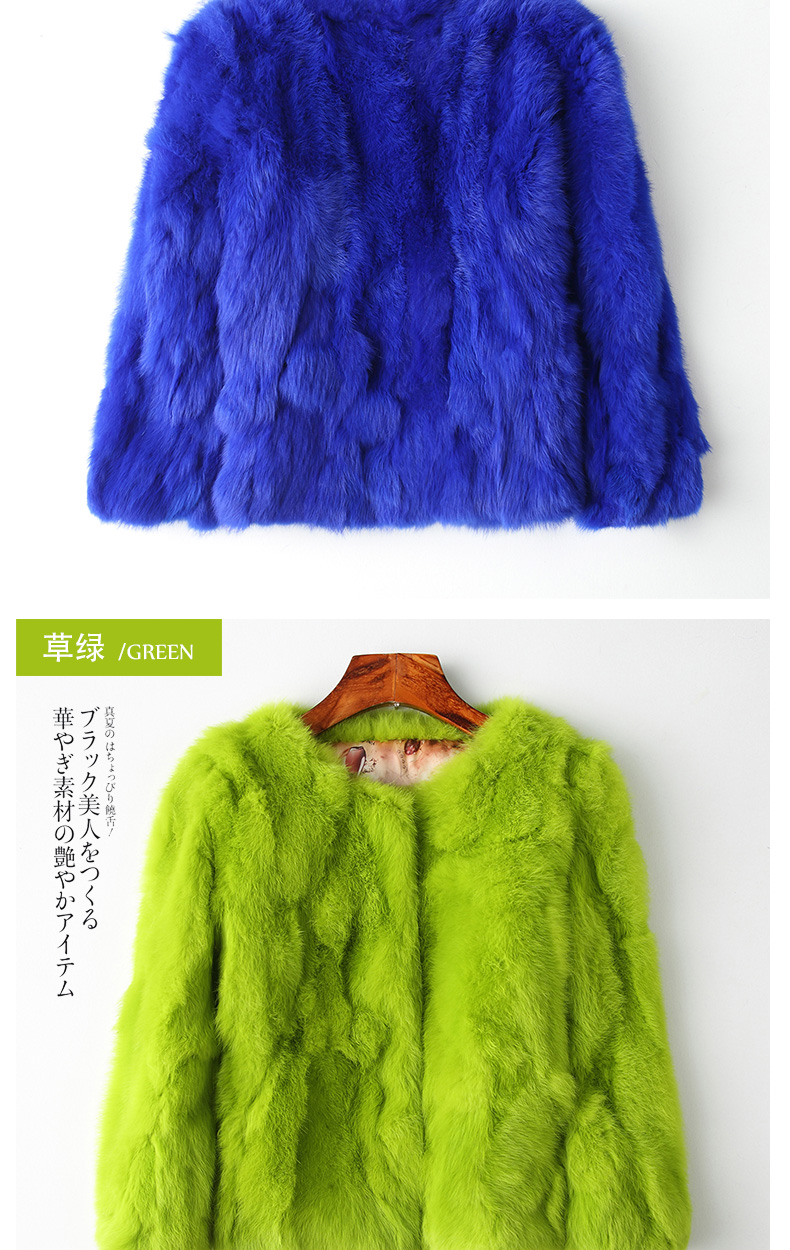 Export trade, one-piece consignment of real rabbit fur coats for women, short style, new Korean style, slimming fur wholesale pic 7