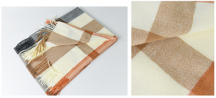 2022 New style of checkered scarf, Japanese and Korean fashion autumn and winter faux cashmere scarf for women, thick and warm scarf pic 16